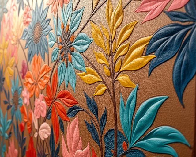 Dettaglio ravvicinato della texture di un murale Ombra Luce.